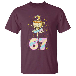 Funny Ballerina Cappuccina Ballet Six Seven T Shirt Brainrot Meme Pastel Gift TS12 Maroon Print Your Wear