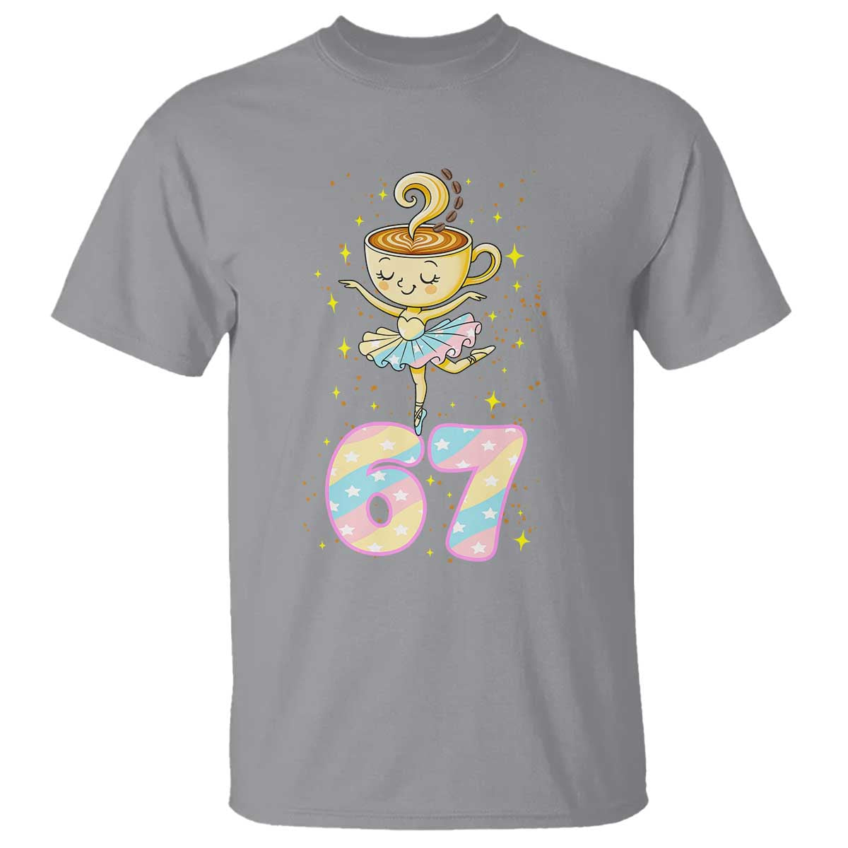 Funny Ballerina Cappuccina Ballet Six Seven T Shirt Brainrot Meme Pastel Gift TS12 Sport Gray Print Your Wear