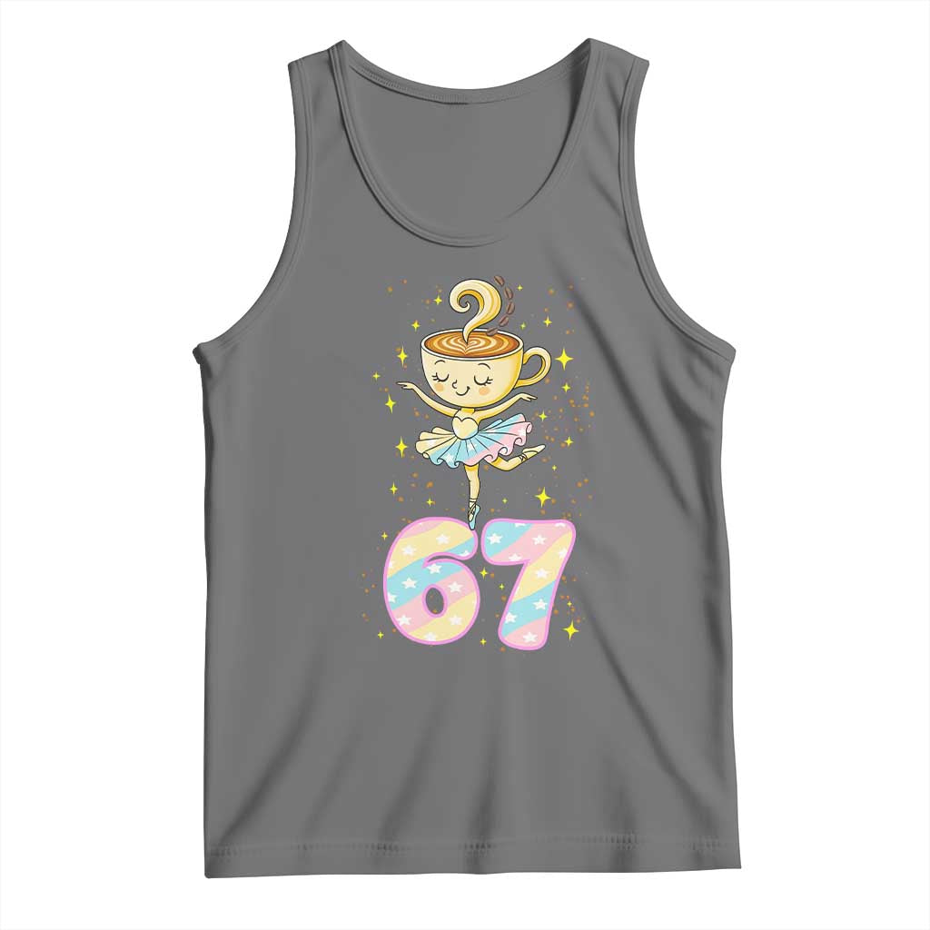 Funny Ballerina Cappuccina Ballet Six Seven Tank Top Brainrot Meme Pastel Gift TS12 Black Heather Print Your Wear