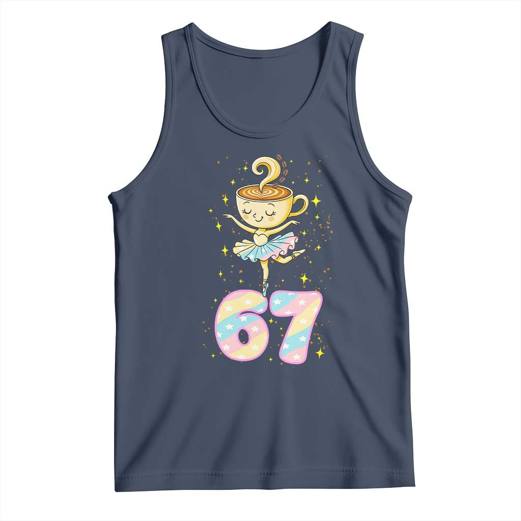 Funny Ballerina Cappuccina Ballet Six Seven Tank Top Brainrot Meme Pastel Gift TS12 Navy Print Your Wear