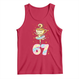 Funny Ballerina Cappuccina Ballet Six Seven Tank Top Brainrot Meme Pastel Gift TS12 Red Print Your Wear