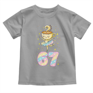 Funny Ballerina Cappuccina Ballet Six Seven Toddler T Shirt Brainrot Meme Pastel Gift TS12 Sport Gray Print Your Wear