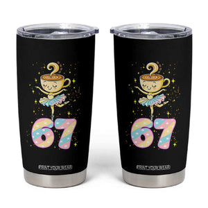 Funny Ballerina Cappuccina Ballet Six Seven Tumbler Cup Brainrot Meme Pastel Gift TS12 Black Print Your Wear