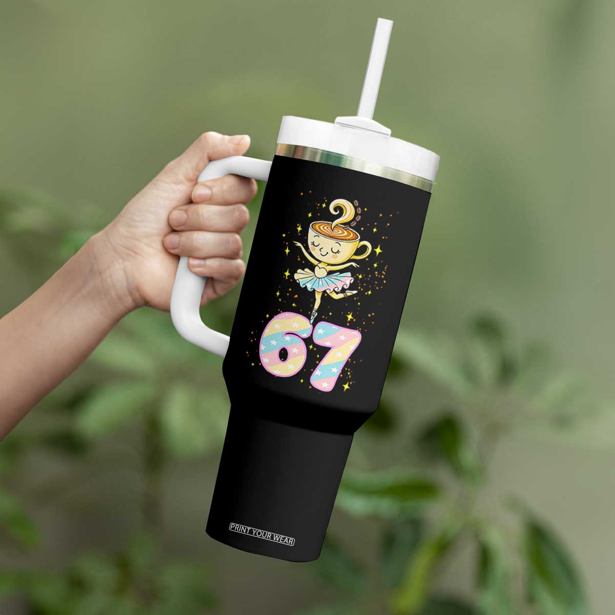 Funny Ballerina Cappuccina Ballet Six Seven Tumbler With Handle Brainrot Meme Pastel Gift TS12 Print Your Wear