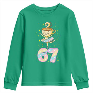 Funny Ballerina Cappuccina Ballet Six Seven Youth Sweatshirt Brainrot Meme Pastel Gift TS12 Irish Green Print Your Wear