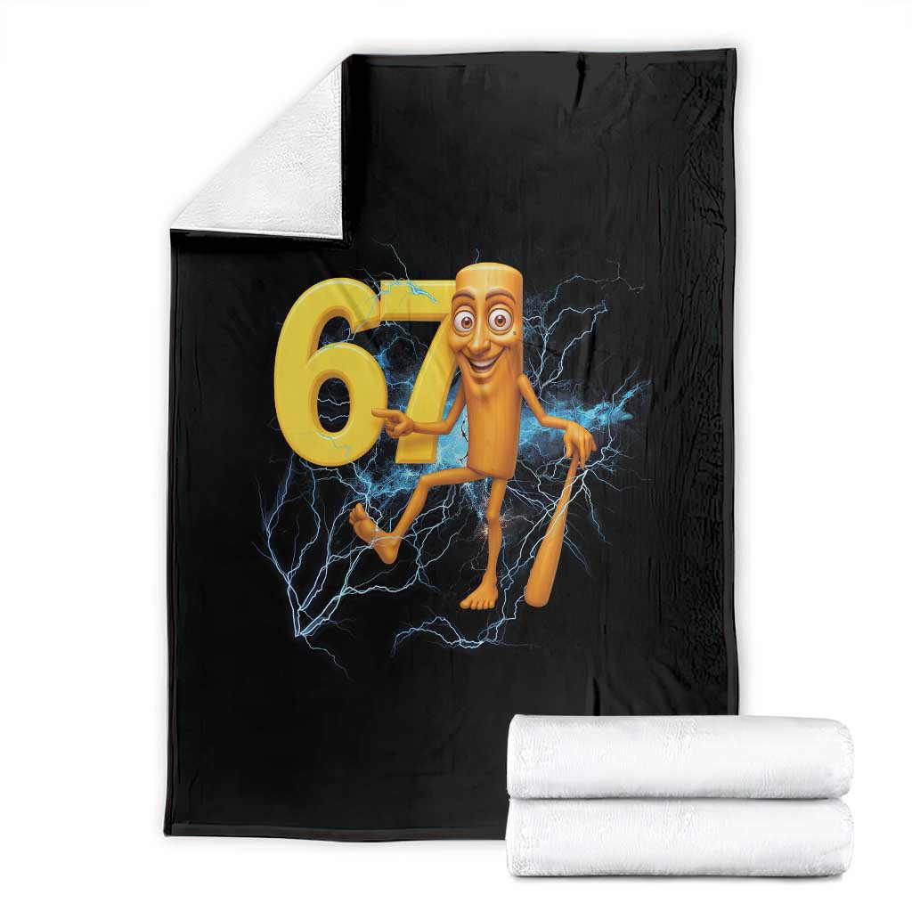 Tung Tung Sahur Six Seven Meme Throw Blanket Funny Gen Z Alpha Gift TS12 Black Print Your Wear