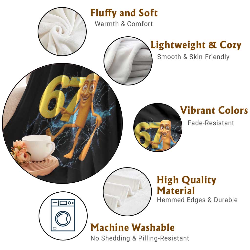 Tung Tung Sahur Six Seven Meme Throw Blanket Funny Gen Z Alpha Gift TS12 Print Your Wear