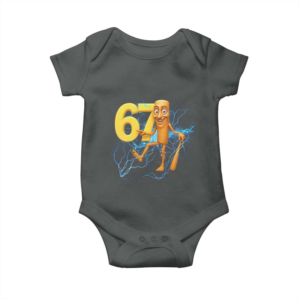 Tung Tung Sahur Six Seven Meme Baby Onesie Funny Gen Z Alpha Gift TS12 Dark Heather Print Your Wear