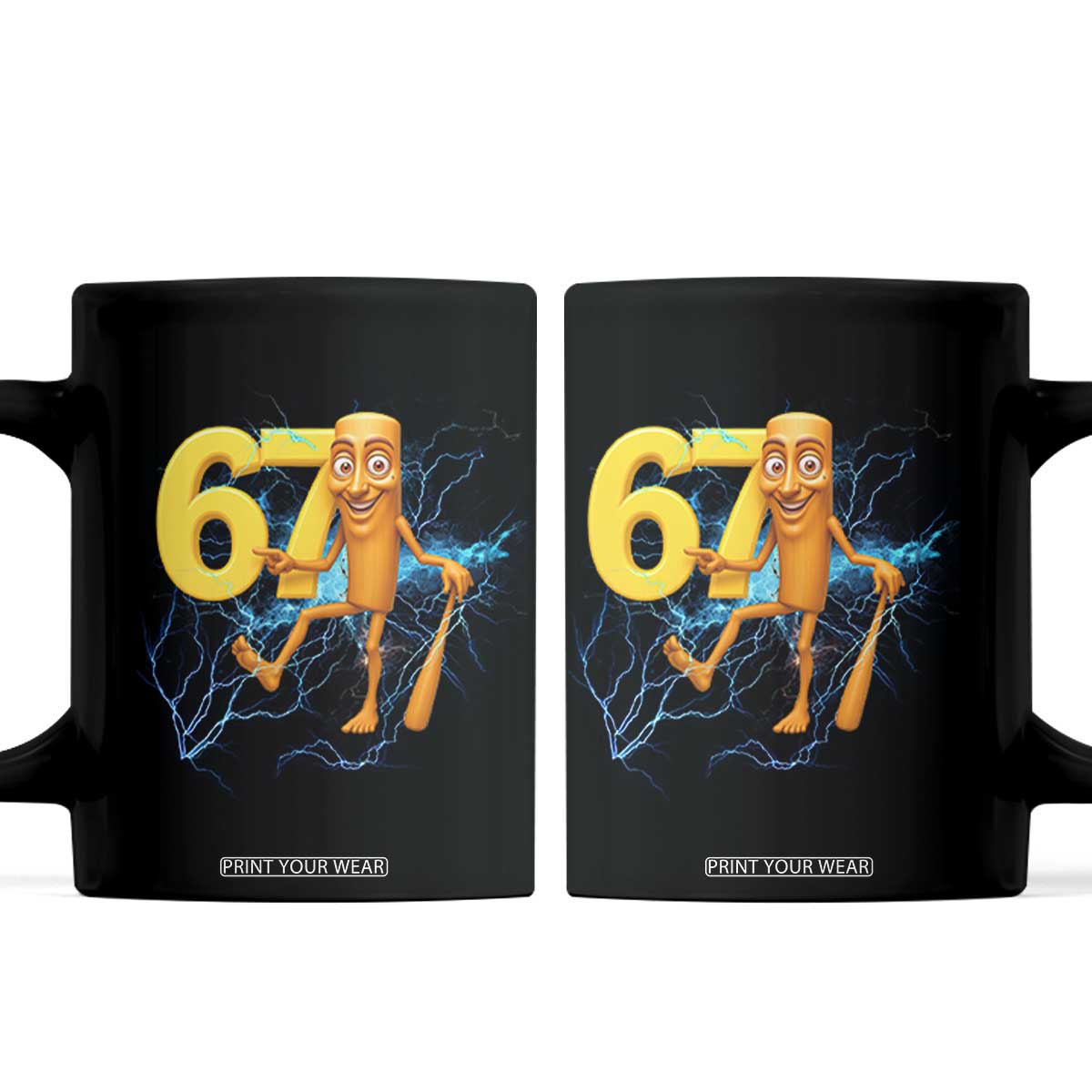 Tung Tung Sahur Six Seven Meme Coffee Mug Funny Gen Z Alpha Gift TS12 Black Print Your Wear