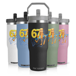 Tung Tung Sahur Six Seven Meme Flip Straw Tumbler Funny Gen Z Alpha Gift TS12 Print Your Wear