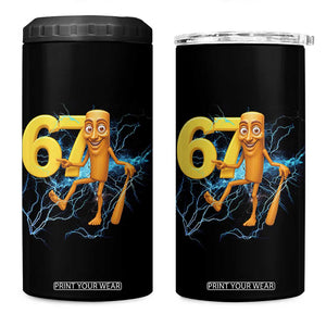 Tung Tung Sahur Six Seven Meme 4 in 1 Can Cooler Tumbler Funny Gen Z Alpha Gift TS12 One Size: 16 oz Black Print Your Wear