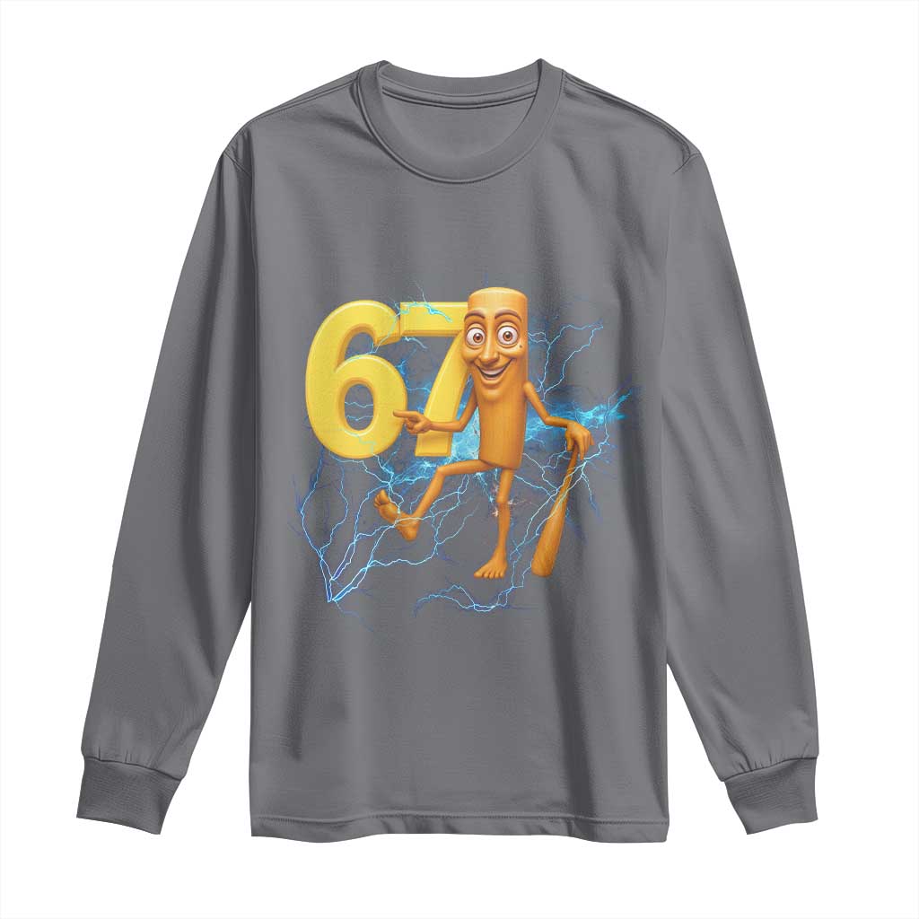 Tung Tung Sahur Six Seven Meme Long Sleeve Shirt Funny Gen Z Alpha Gift TS12 Charcoal Print Your Wear