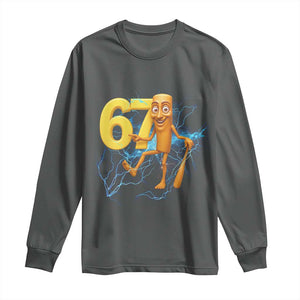Tung Tung Sahur Six Seven Meme Long Sleeve Shirt Funny Gen Z Alpha Gift TS12 Dark Heather Print Your Wear
