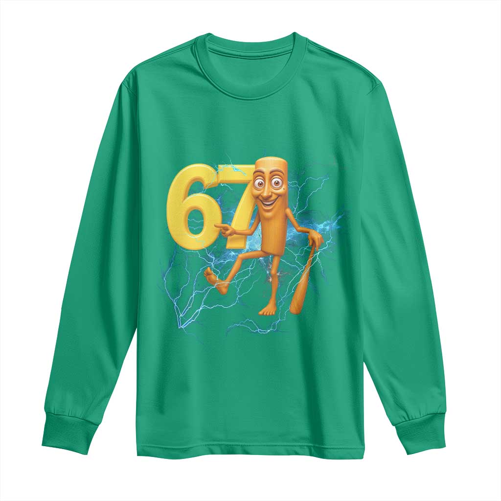 Tung Tung Sahur Six Seven Meme Long Sleeve Shirt Funny Gen Z Alpha Gift TS12 Irish Green Print Your Wear
