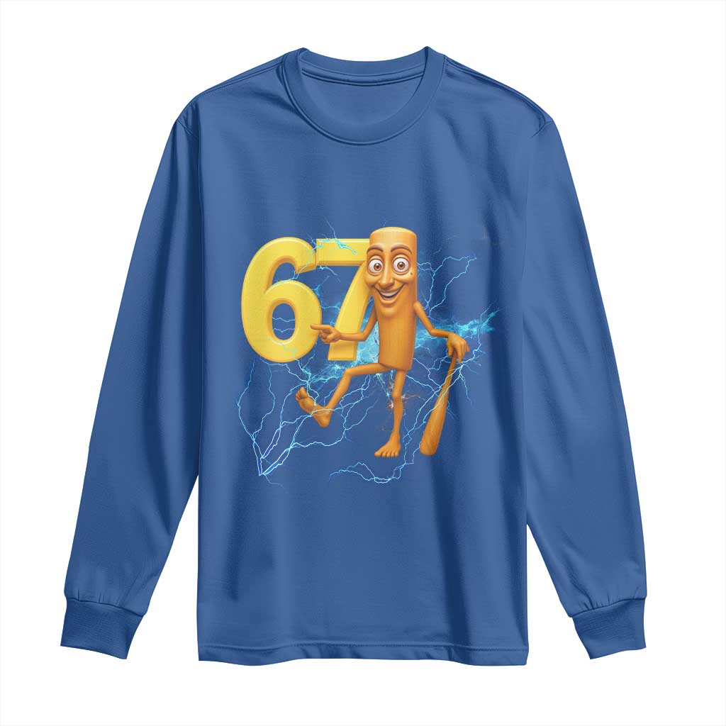 Tung Tung Sahur Six Seven Meme Long Sleeve Shirt Funny Gen Z Alpha Gift TS12 Royal Blue Print Your Wear