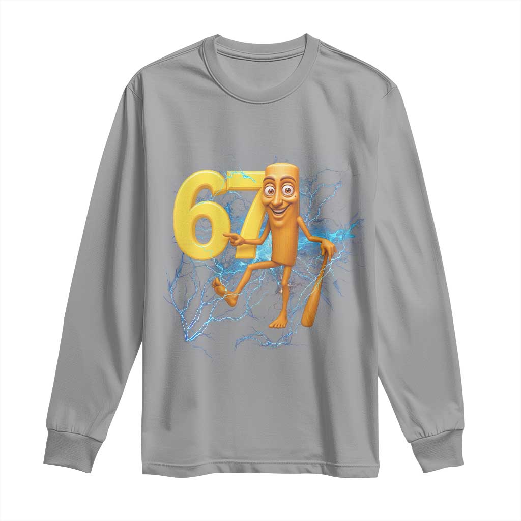 Tung Tung Sahur Six Seven Meme Long Sleeve Shirt Funny Gen Z Alpha Gift TS12 Sport Gray Print Your Wear