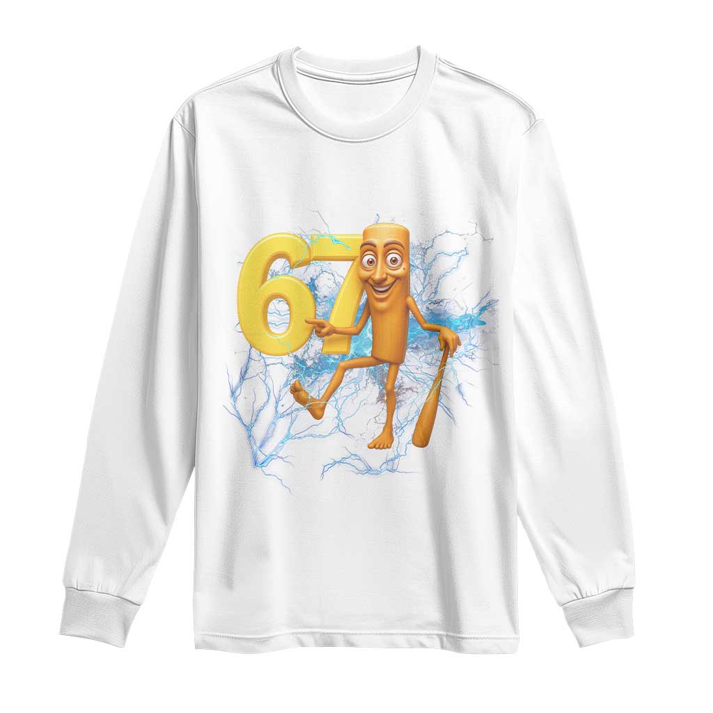 Tung Tung Sahur Six Seven Meme Long Sleeve Shirt Funny Gen Z Alpha Gift TS12 White Print Your Wear