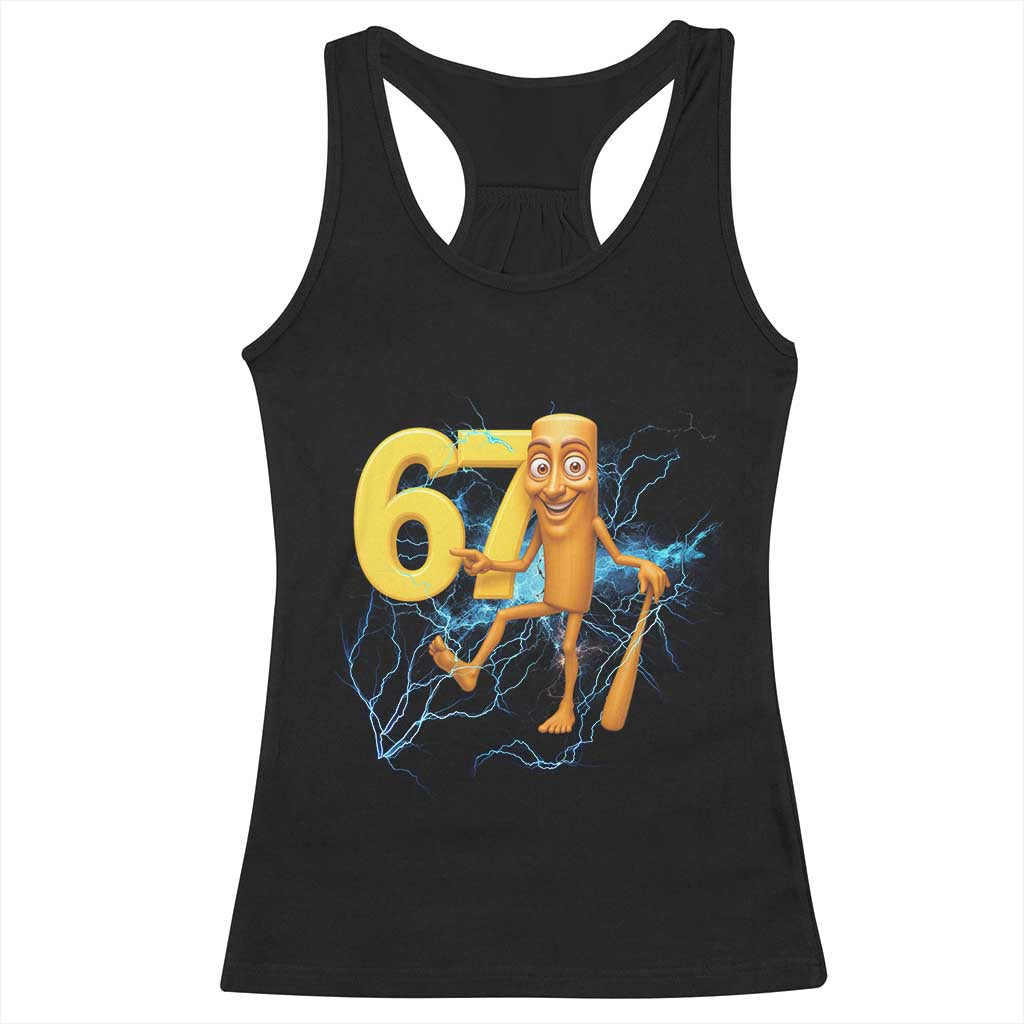 Tung Tung Sahur Six Seven Meme Racerback Tank Top Funny Gen Z Alpha Gift TS12 Black Print Your Wear