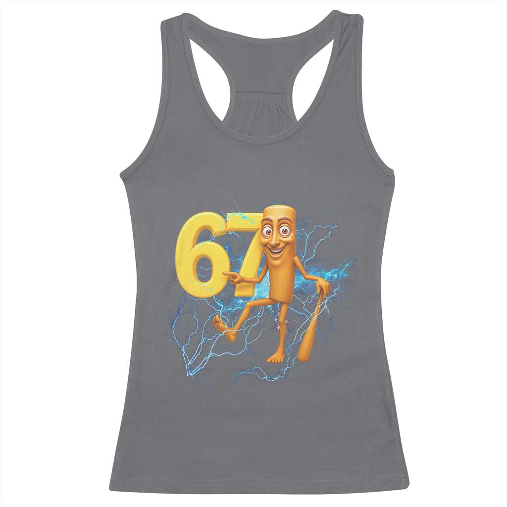 Tung Tung Sahur Six Seven Meme Racerback Tank Top Funny Gen Z Alpha Gift TS12 Charcoal Print Your Wear