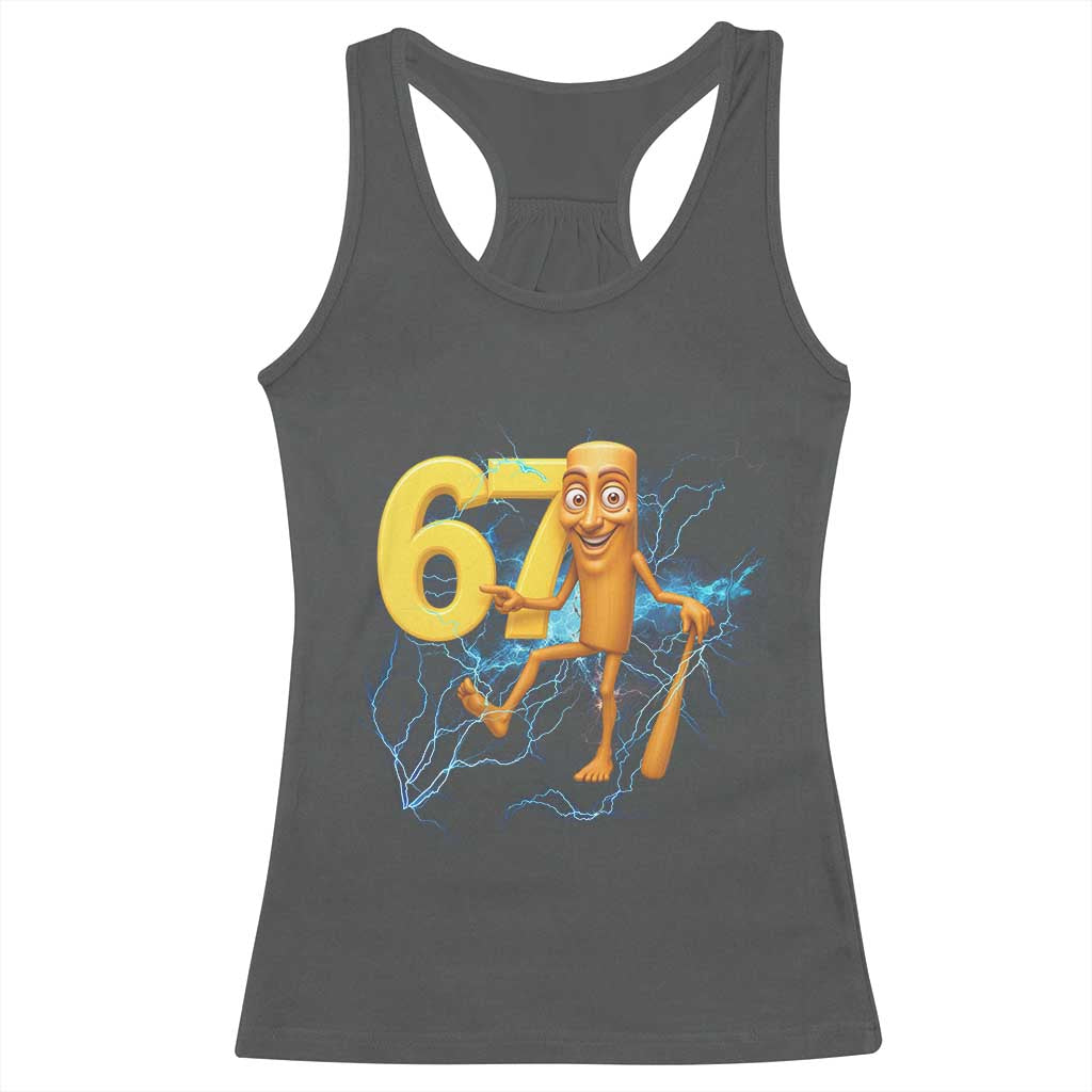 Tung Tung Sahur Six Seven Meme Racerback Tank Top Funny Gen Z Alpha Gift TS12 Dark Heather Print Your Wear