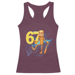 Tung Tung Sahur Six Seven Meme Racerback Tank Top Funny Gen Z Alpha Gift TS12 Maroon Print Your Wear