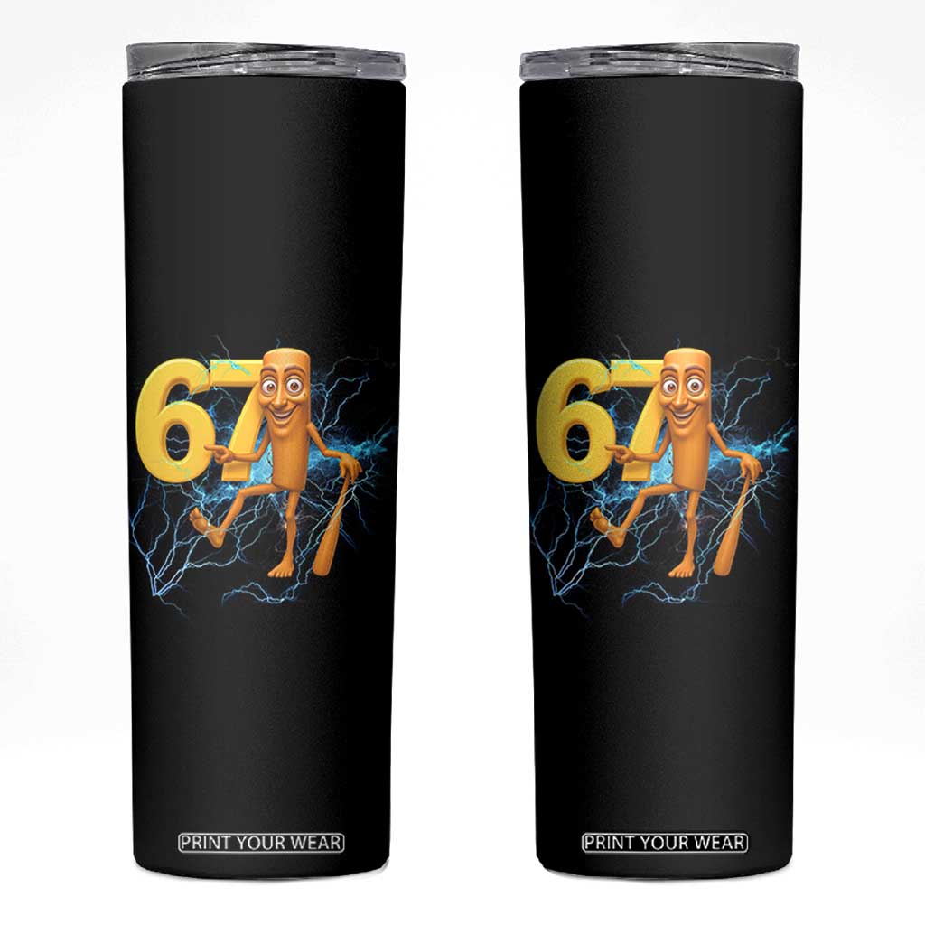 Tung Tung Sahur Six Seven Meme Skinny Tumbler Funny Gen Z Alpha Gift TS12 Black Print Your Wear