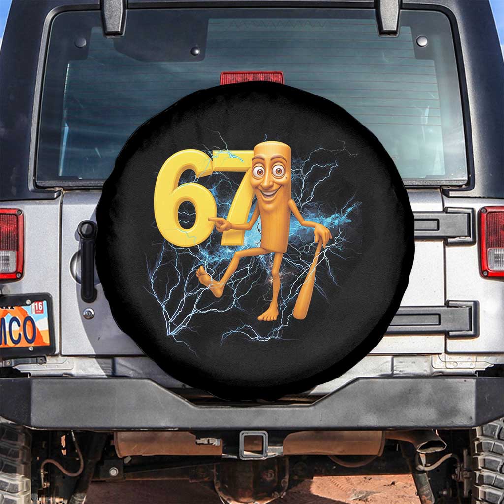 Tung Tung Sahur Six Seven Meme Spare Tire Cover Funny Gen Z Alpha Gift TS12 No hole Black Print Your Wear