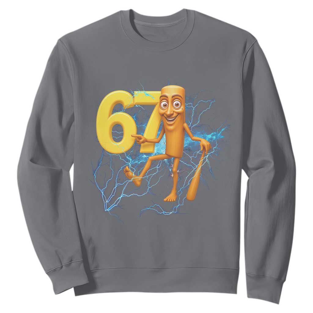 Tung Tung Sahur Six Seven Meme Sweatshirt Funny Gen Z Alpha Gift TS12 Charcoal Print Your Wear