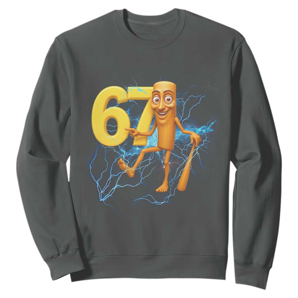 Tung Tung Sahur Six Seven Meme Sweatshirt Funny Gen Z Alpha Gift TS12 Dark Heather Print Your Wear