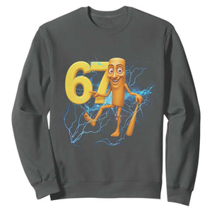 Tung Tung Sahur Six Seven Meme Sweatshirt Funny Gen Z Alpha Gift TS12 Dark Heather Print Your Wear