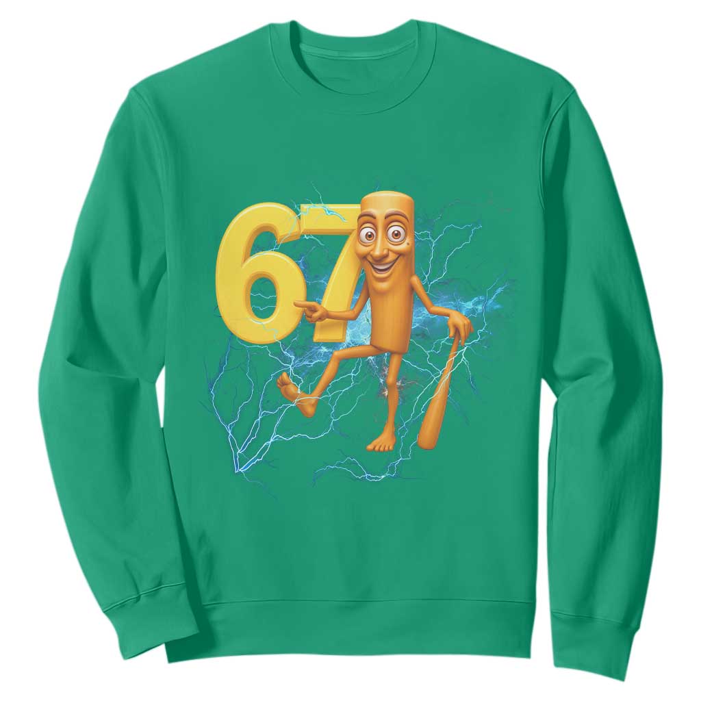 Tung Tung Sahur Six Seven Meme Sweatshirt Funny Gen Z Alpha Gift TS12 Irish Green Print Your Wear