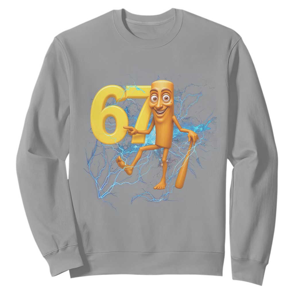 Tung Tung Sahur Six Seven Meme Sweatshirt Funny Gen Z Alpha Gift TS12 Sport Gray Print Your Wear