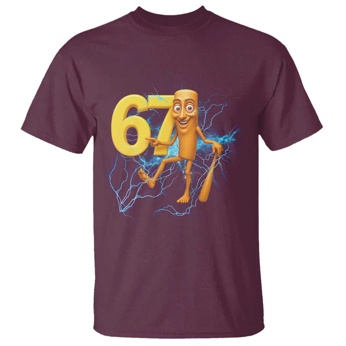 Tung Tung Sahur Six Seven Meme T Shirt Funny Gen Z Alpha Gift TS12 Maroon Print Your Wear