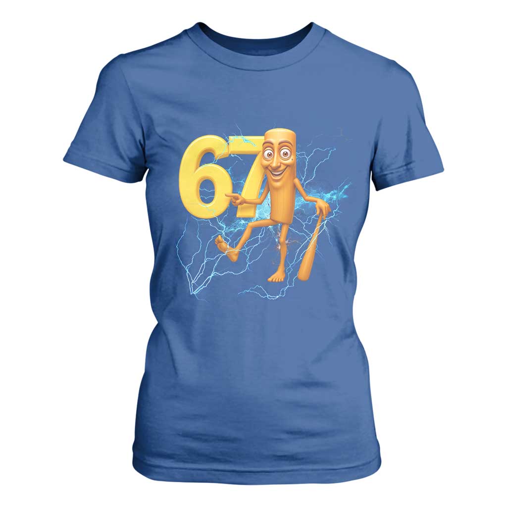Tung Tung Sahur Six Seven Meme T Shirt For Women Funny Gen Z Alpha Gift TS12 Royal Blue Print Your Wear