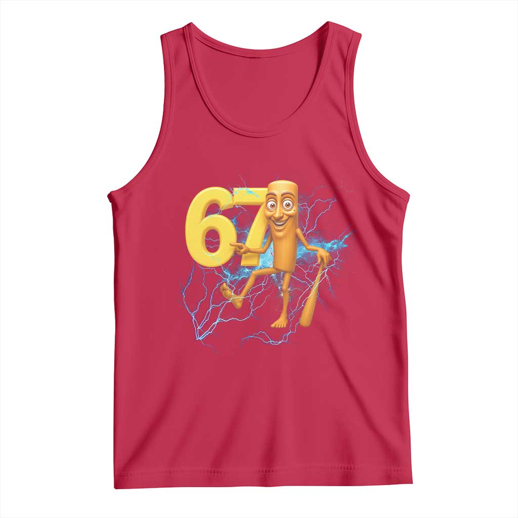 Tung Tung Sahur Six Seven Meme Tank Top Funny Gen Z Alpha Gift TS12 Red Print Your Wear