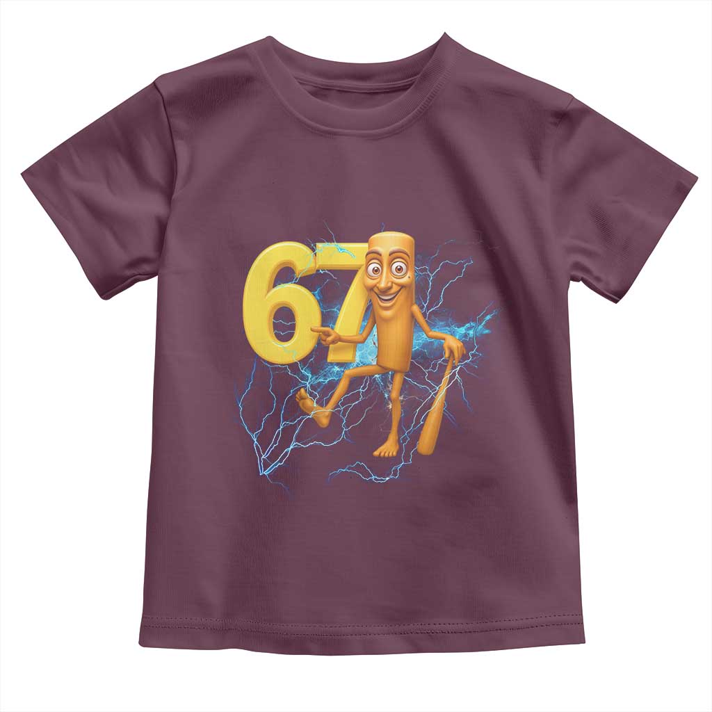 Tung Tung Sahur Six Seven Meme Toddler T Shirt Funny Gen Z Alpha Gift TS12 Maroon Print Your Wear