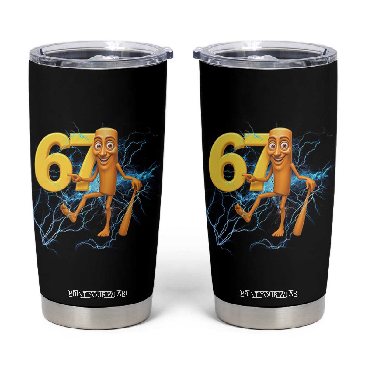 Tung Tung Sahur Six Seven Meme Tumbler Cup Funny Gen Z Alpha Gift TS12 Black Print Your Wear