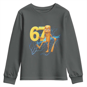 Tung Tung Sahur Six Seven Meme Youth Sweatshirt Funny Gen Z Alpha Gift TS12 Dark Heather Print Your Wear