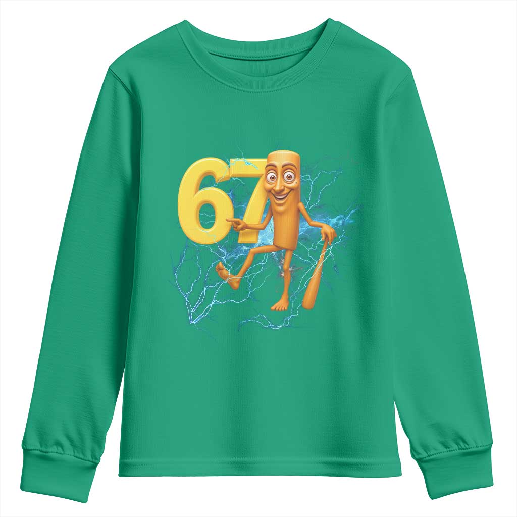 Tung Tung Sahur Six Seven Meme Youth Sweatshirt Funny Gen Z Alpha Gift TS12 Irish Green Print Your Wear