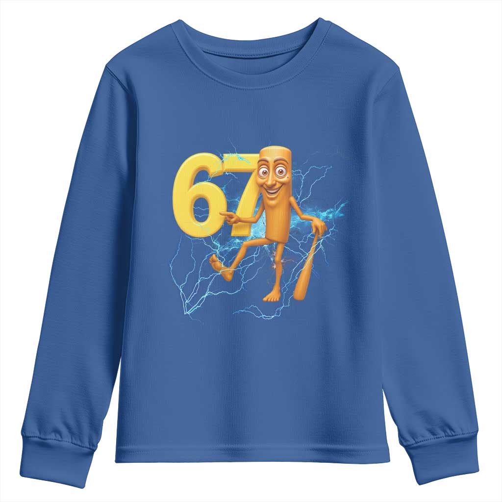 Tung Tung Sahur Six Seven Meme Youth Sweatshirt Funny Gen Z Alpha Gift TS12 Royal Blue Print Your Wear