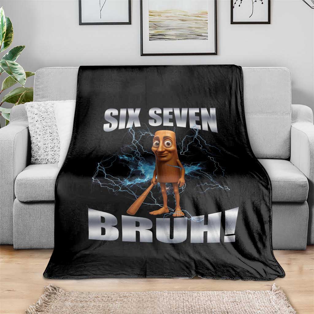 Tung Tung Sahur Six Seven Meme Throw Blanket Funny 67 Gen Alpha Gift TS12 Print Your Wear