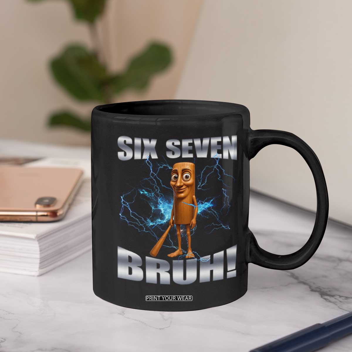 Tung Tung Sahur Six Seven Meme Coffee Mug Funny 67 Gen Alpha Gift TS12 Print Your Wear