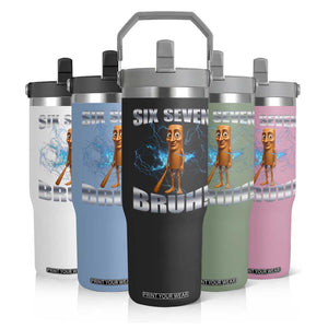 Tung Tung Sahur Six Seven Meme Flip Straw Tumbler Funny 67 Gen Alpha Gift TS12 Print Your Wear