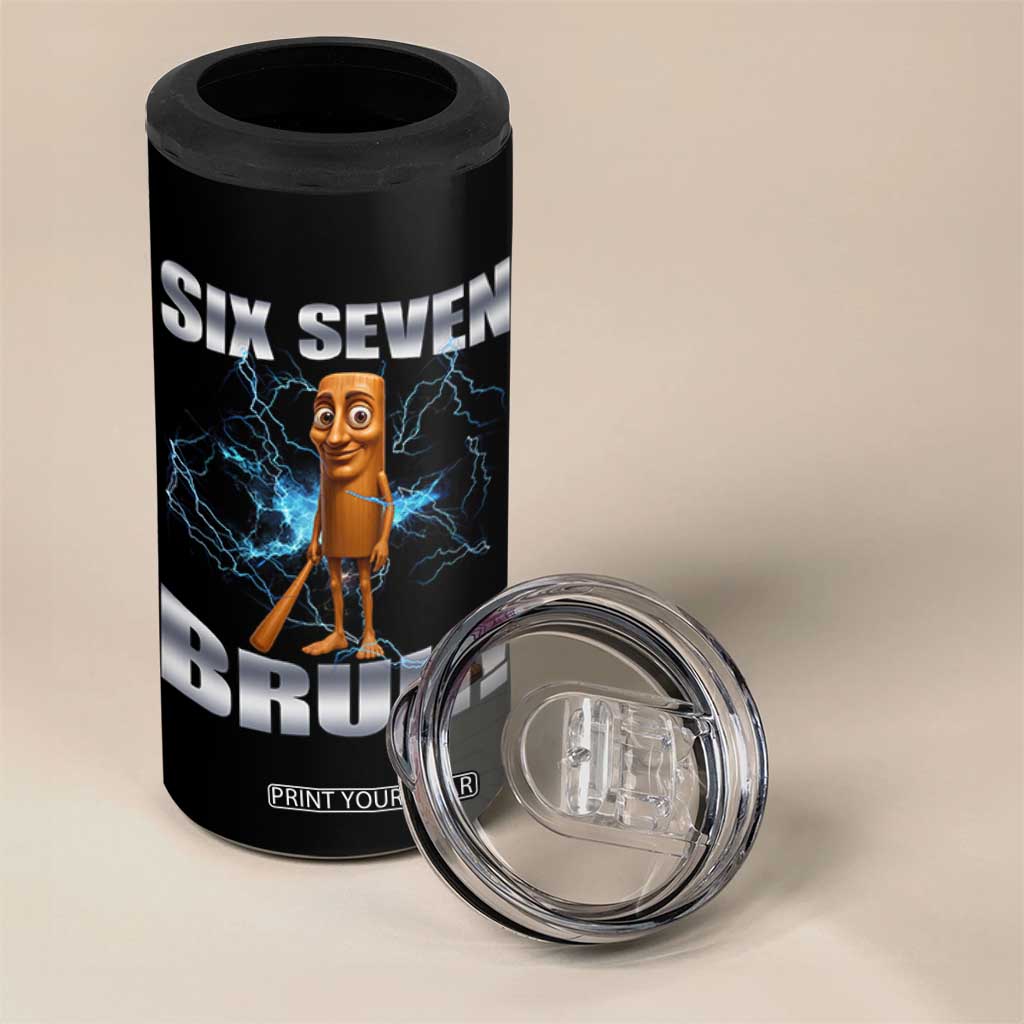 Tung Tung Sahur Six Seven Meme 4 in 1 Can Cooler Tumbler Funny 67 Gen Alpha Gift TS12 Print Your Wear