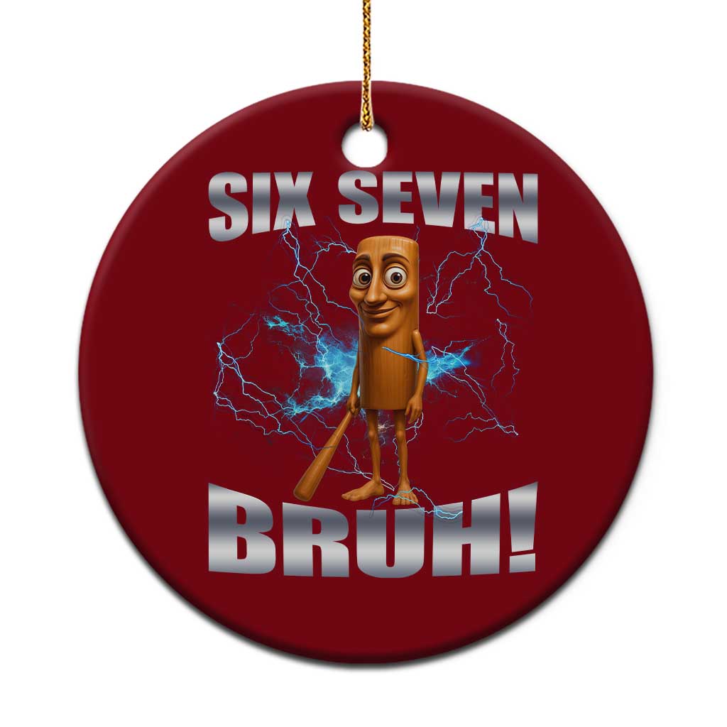 Tung Tung Sahur Six Seven Meme Ceramic Ornament Funny 67 Gen Alpha Gift TS12 1pc Red Print Your Wear