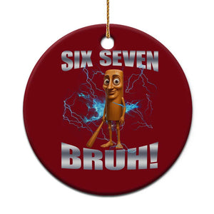 Tung Tung Sahur Six Seven Meme Ceramic Ornament Funny 67 Gen Alpha Gift TS12 1pc Red Print Your Wear