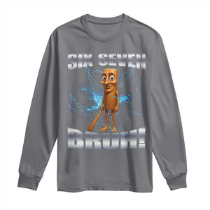 Tung Tung Sahur Six Seven Meme Long Sleeve Shirt Funny 67 Gen Alpha Gift TS12 Charcoal Print Your Wear