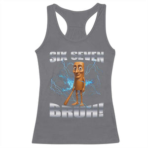 Tung Tung Sahur Six Seven Meme Racerback Tank Top Funny 67 Gen Alpha Gift TS12 Charcoal Print Your Wear