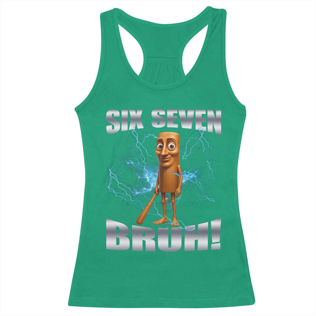 Tung Tung Sahur Six Seven Meme Racerback Tank Top Funny 67 Gen Alpha Gift TS12 Irish Green Print Your Wear