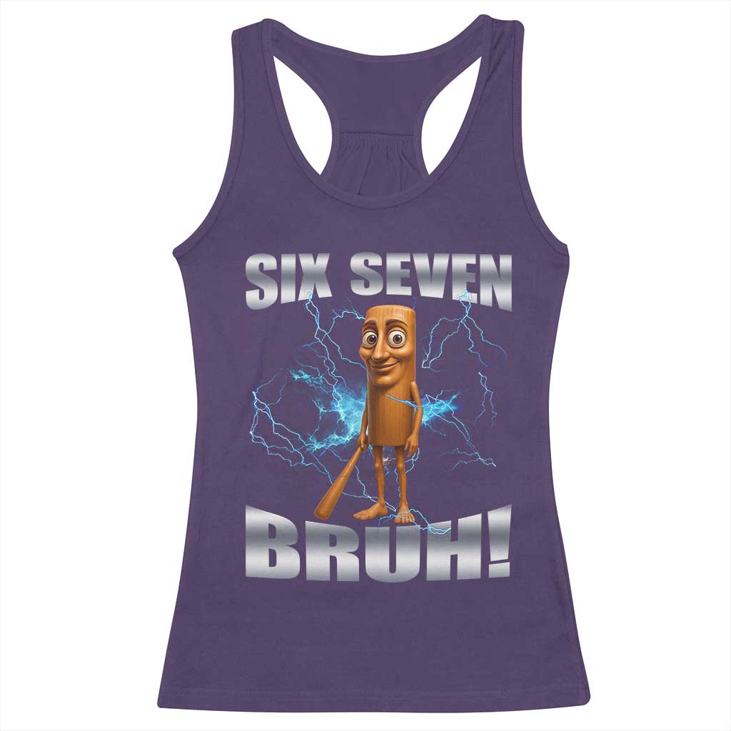 Tung Tung Sahur Six Seven Meme Racerback Tank Top Funny 67 Gen Alpha Gift TS12 Purple Print Your Wear